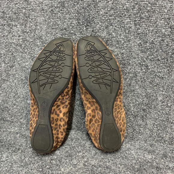 Earthies Ballet Flats Shoes Womens 7.5 Brown Tolo Leather Slip On Animal Leopard - Picture 9 of 14